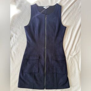 BB Dakota Navy Zip-Front Mini Dress